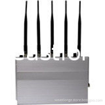5 Antenna 3g Cell Phone Signal Jammer 6dbm With Remote Control For School